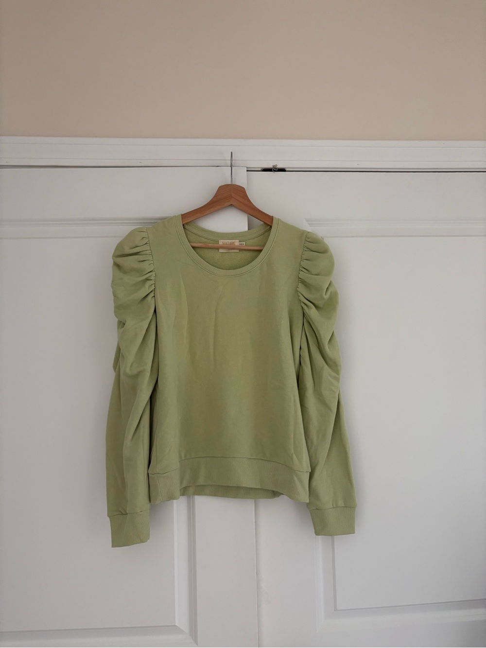 Nation LTD Perla Gathered 3/4 Sleeve in Green Tea
